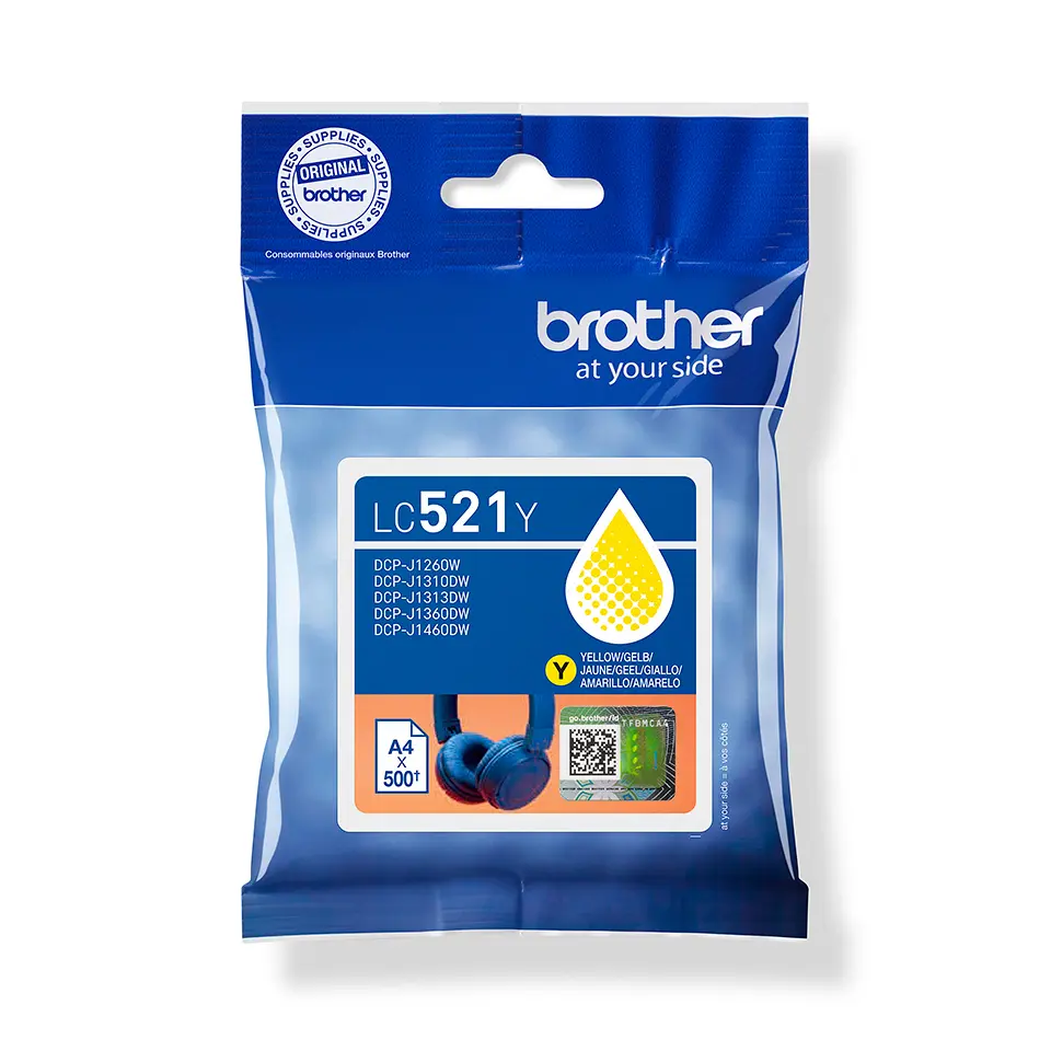 Brother LC-521Y Geel 500 pagina's (Origineel)