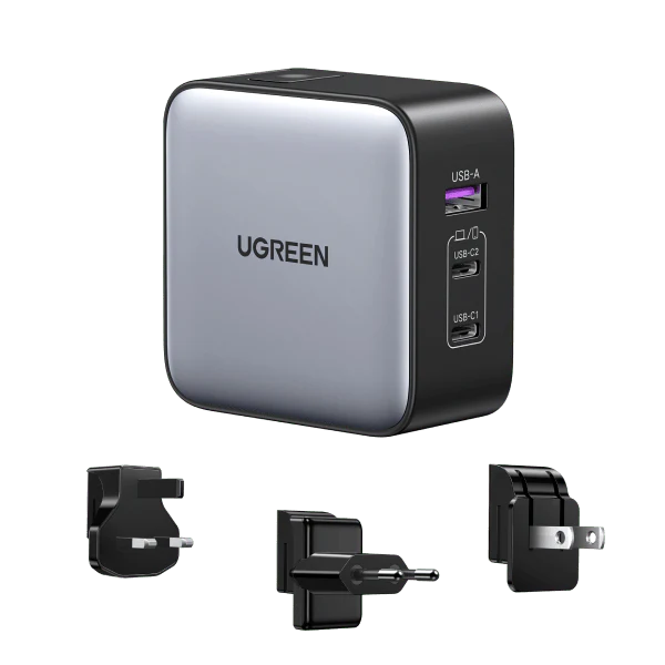 Ugreen 3-poort 65W GaN Reisoplader
